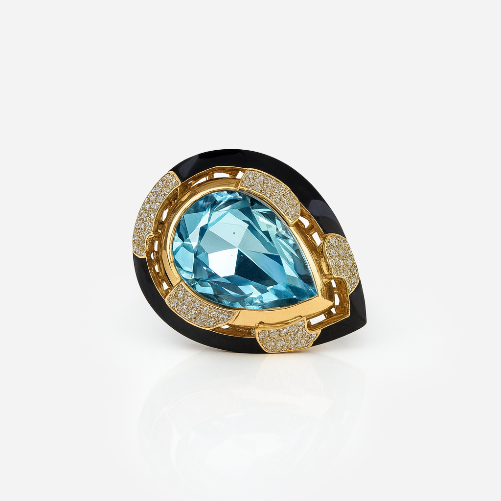 Aanura Gold-Tone Oversized Statement Cocktail Ring