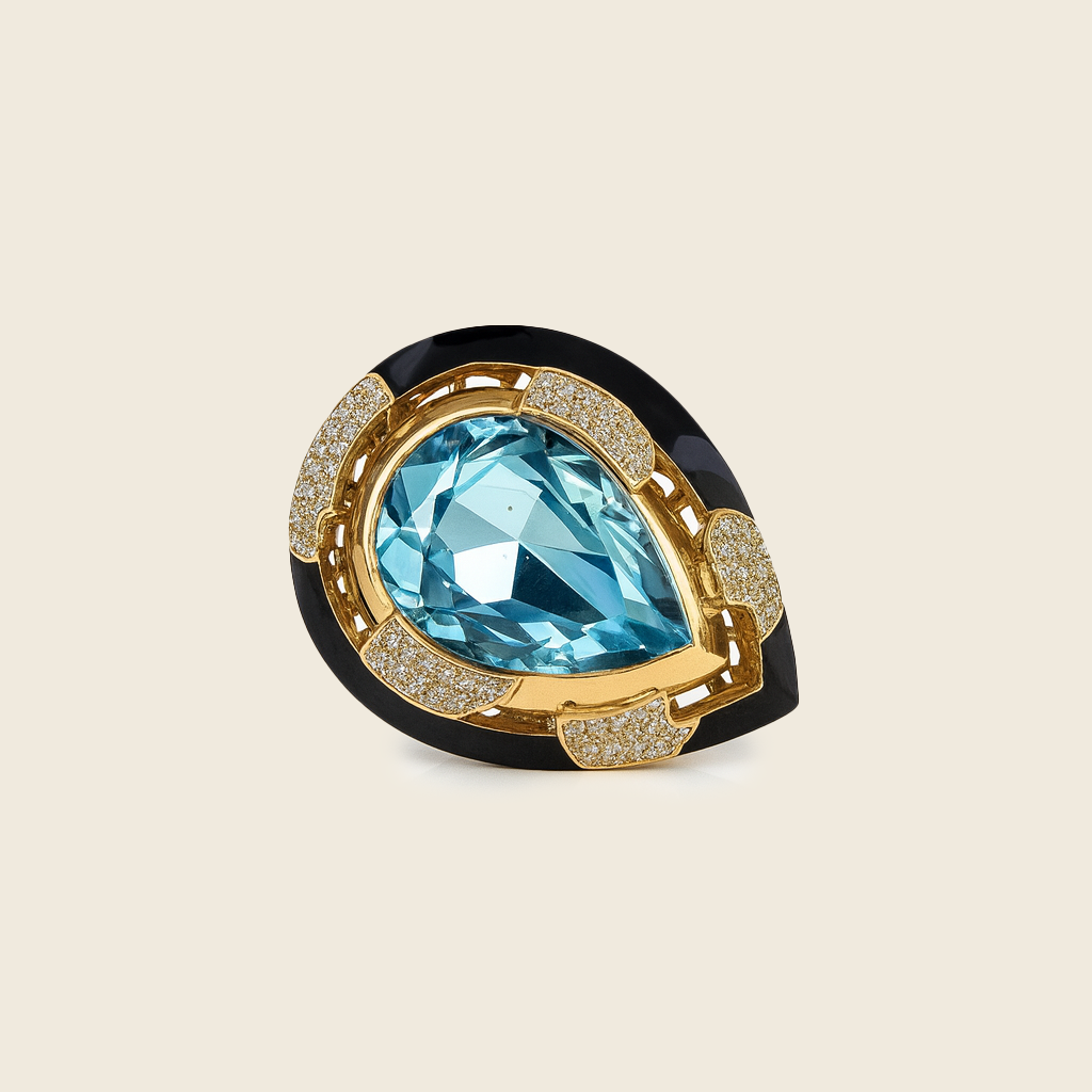 Aanura Gold-Tone Oversized Statement Cocktail Ring