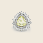 Rhodium Plated Red Oval Halo Anti-Tarnish Waterproof Ring