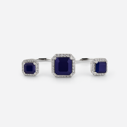 Aanura Silver Emerald-Cut Classic Solitaire Rings