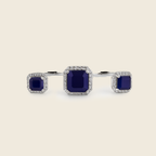 Rhodium Plated Emerald Solitaire Anti-Tarnish Waterproof Ring
