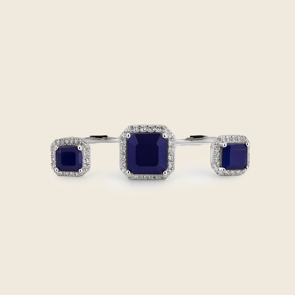 Aanura Silver Emerald-Cut Classic Solitaire Rings