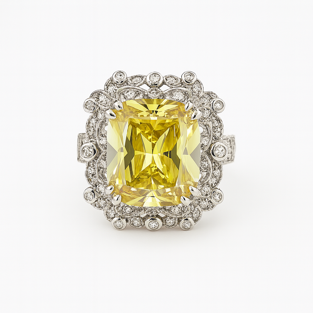 Aanura Silver Cushion-Cut Cocktail Ring