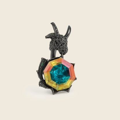 Aanura Silver Encrusted Insect-Inspired Ring