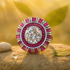 Rhodium Plated Emerald Band Anti-Tarnish Waterproof Ring