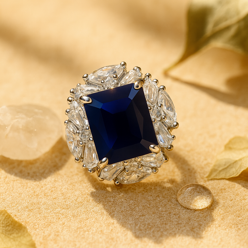 Aanura Gem Halo Cocktail Ring