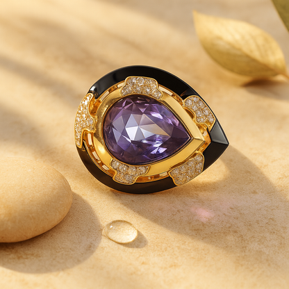 Aanura Gold-Tone Oversized Statement Cocktail Ring