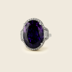 Rhodium Plated Vintage Yellow Gem Anti-Tarnish Waterproof Ring