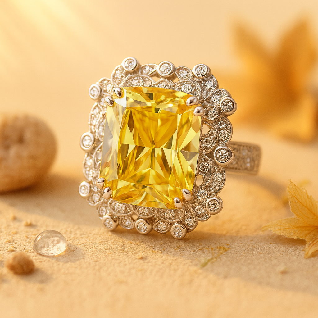 Aanura Silver Cushion-Cut Cocktail Ring