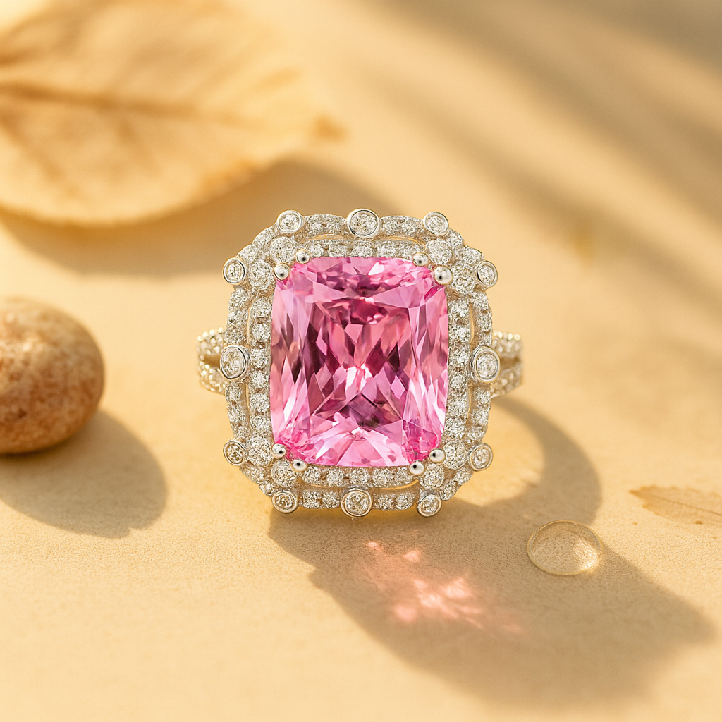 Aanura Silver Cushion-Cut Cocktail Ring