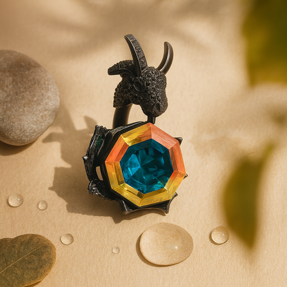 Aanura Silver Encrusted Insect-Inspired Ring