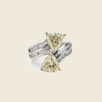 Rhodium Plated Radiant Gemstone Anti-Tarnish Waterproof Ring
