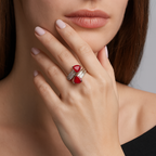 Rhodium Plated Radiant Gemstone Anti-Tarnish Waterproof Ring