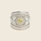 Rhodium Plated Multi Crystal Anti-Tarnish Waterproof Ring