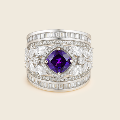 Aanura Silver Multi-Stone Crystal Statement Ring