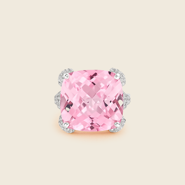Aanura Silver Purple Gem Pavé Crystal Cocktail Ring