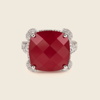 Rhodium Plated Purple Pavé Anti-Tarnish Waterproof Ring
