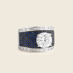 Rhodium Plated Emerald Pavé Anti-Tarnish Waterproof Ring