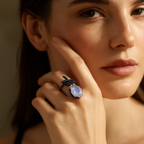 Rhodium Plated Green Insect Anti-Tarnish Waterproof Ring