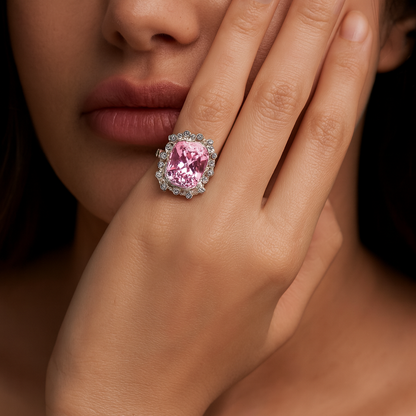 Aanura Silver Cushion-Cut Cocktail Ring