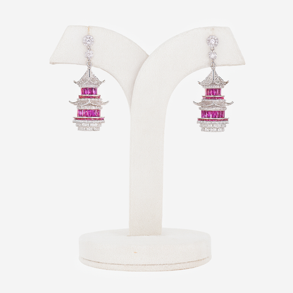 Aanura Ruby Pagoda-Inspired Statement Earrings