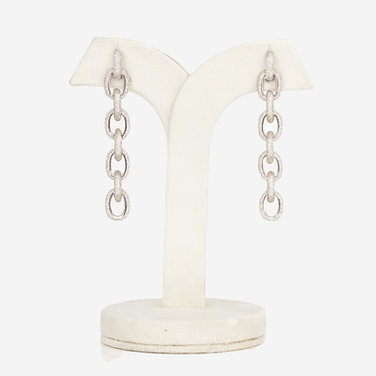 Aanura Royal Blue Oval Stud Earrings with CZ Halo