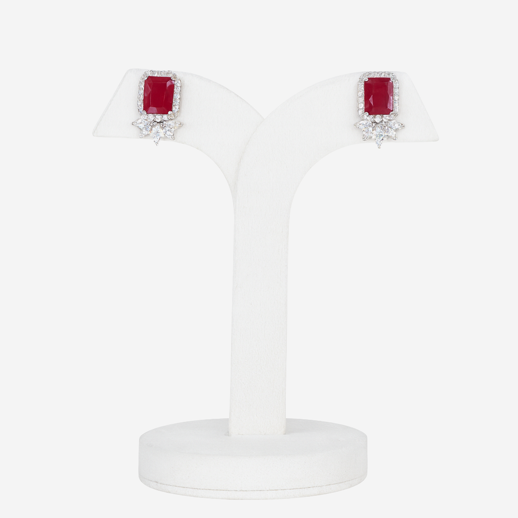 Aanura Yellow Cushion-Cut CZ Cluster Earrings