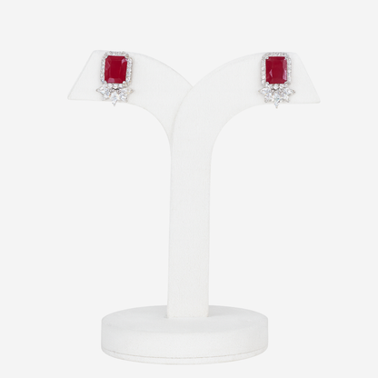 Aanura Yellow Cushion-Cut CZ Cluster Earrings