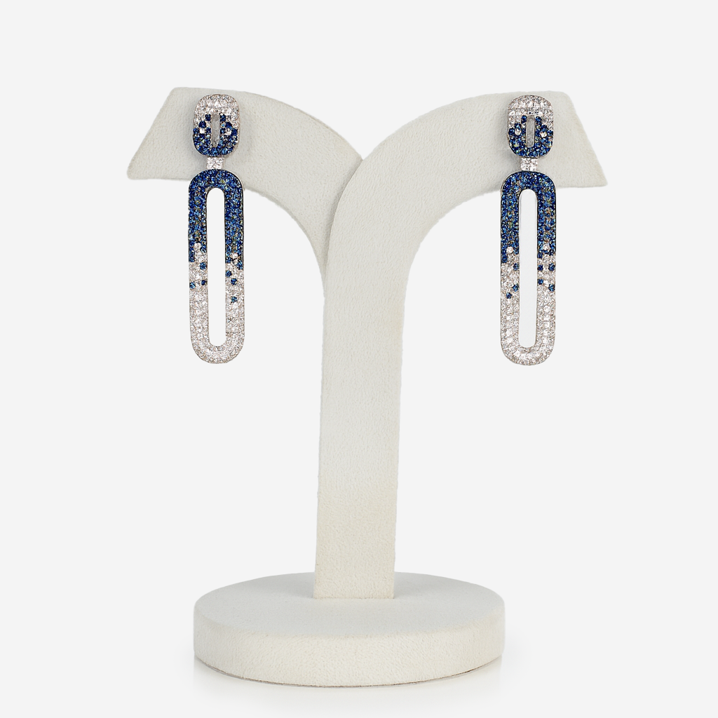 Aanura Blue & White Gradient Drop Earrings