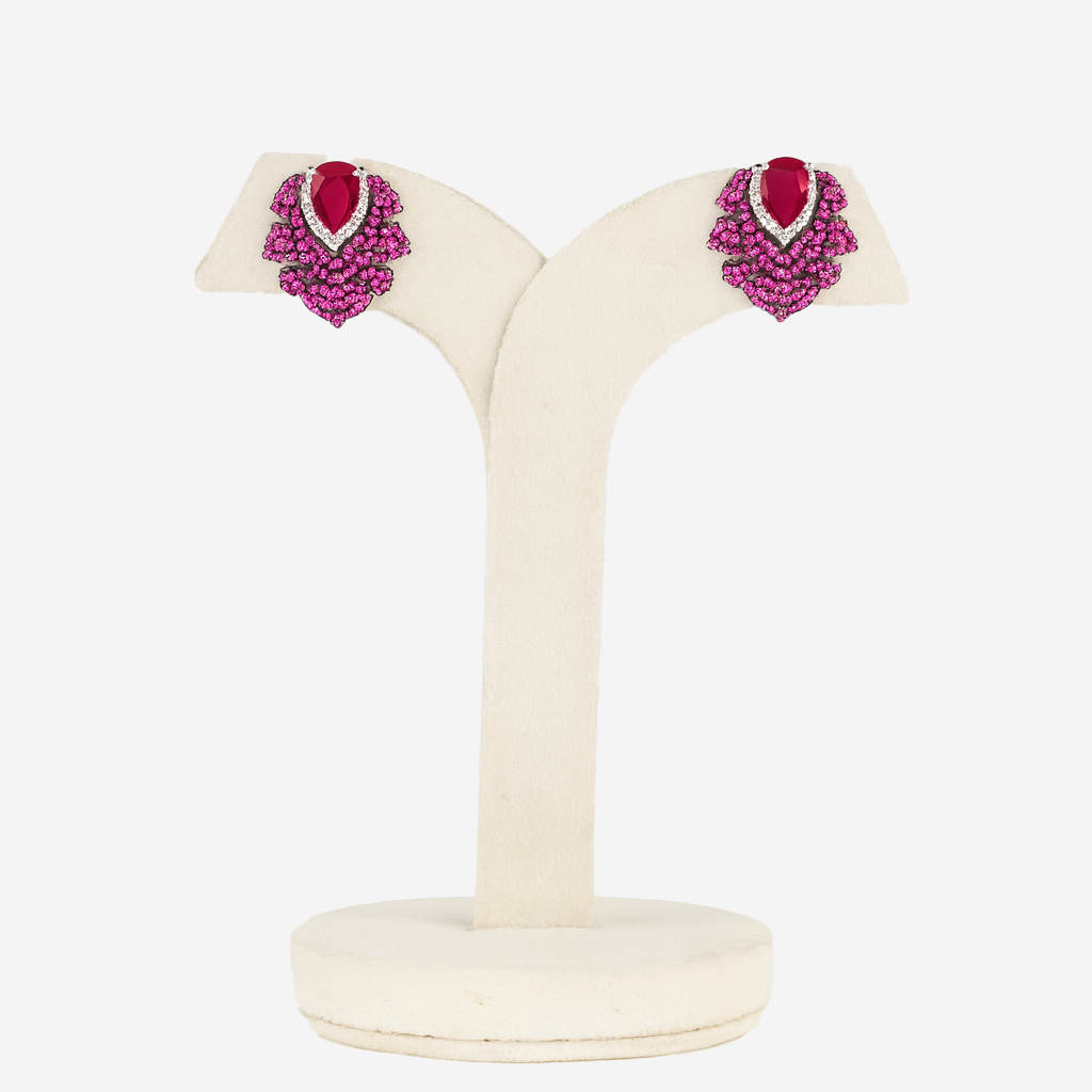 Aanura Emerald Green Leaf Stud Earrings