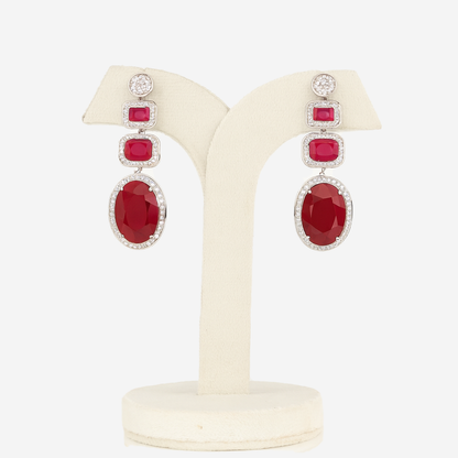 Emerald Cascade Triple Dangle Earrings