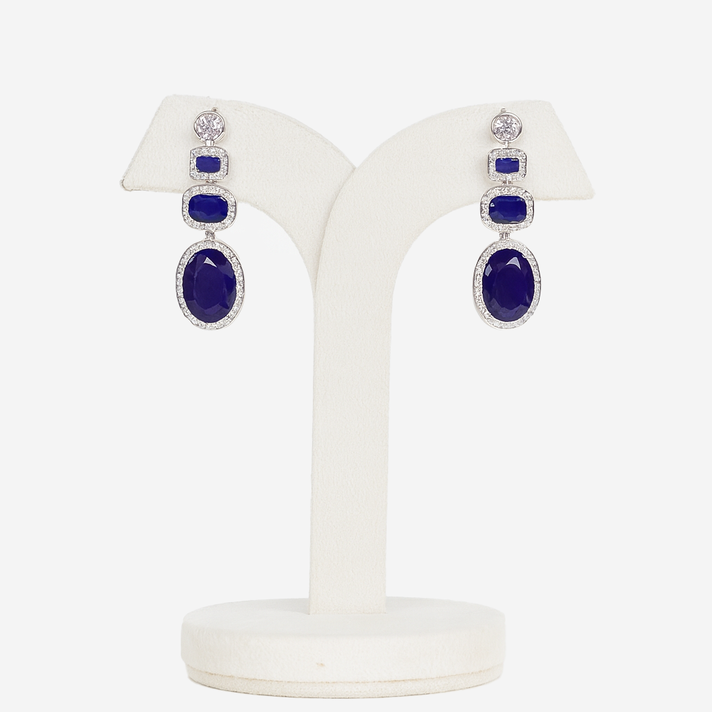 Emerald Cascade Triple Dangle Earrings