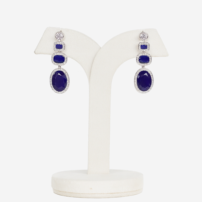 Emerald Cascade Triple Dangle Earrings