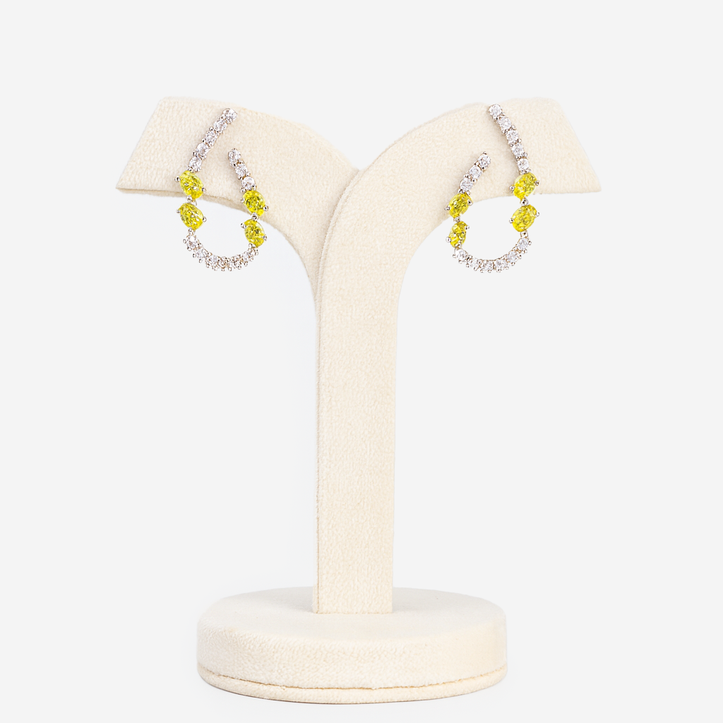 Aanura Pink Crystal Sparkling Hoop Earrings