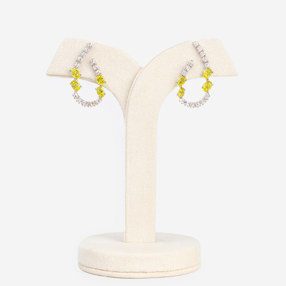 Aanura Pink Crystal Sparkling Hoop Earrings