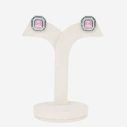 Aanura Ruby & Emerald Octagon Stud Earrings