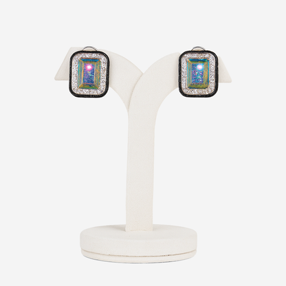 Aanura Champagne Rectangular Stud Earrings