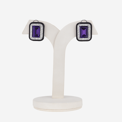 Aanura Champagne Rectangular Stud Earrings