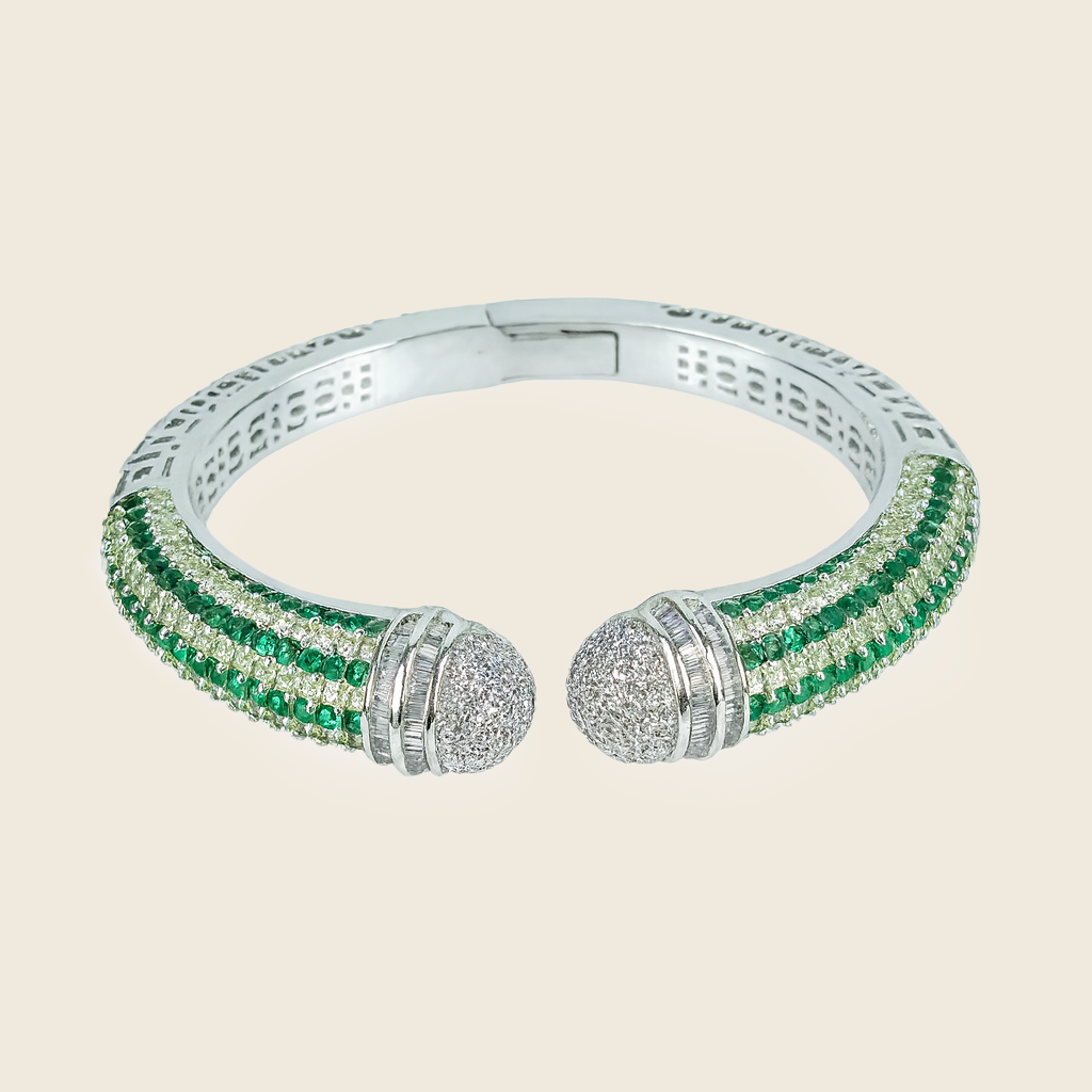 Aanura Emerald Crown Silver Bracelet
