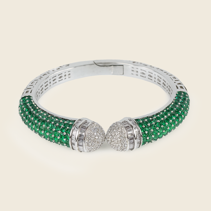 Aanura Emerald Crown Silver Bracelet