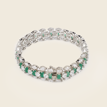 Aanura Radiant Diamond Silver Bracelet