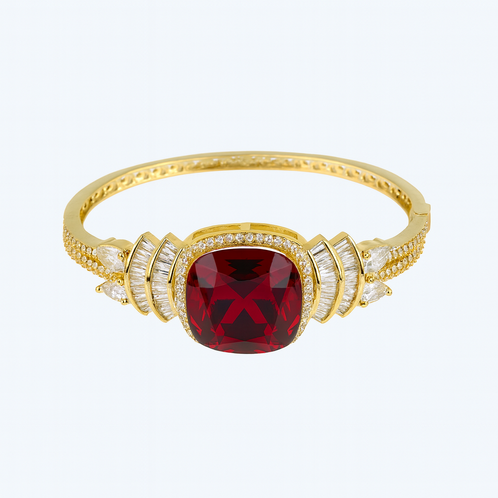 Aanura Regal Ruby Glow Gold Bracelet