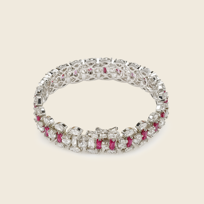 Aanura Radiant Diamond Silver Bracelet
