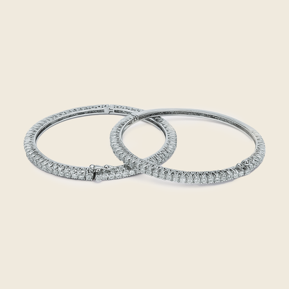 Aanura Diamond Halo Silver Bracelet