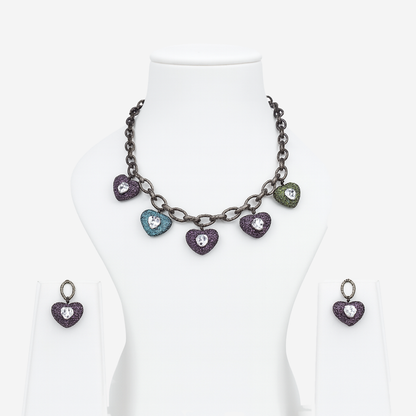 Aanura Multi-Coloured Heart Charm Necklace