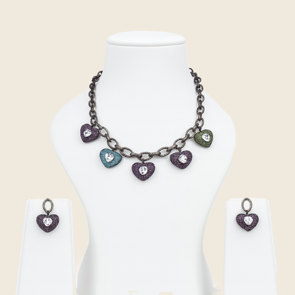 Aanura Multi-Coloured Heart Charm Necklace