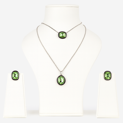 Aanura Layered Red Pendant Necklace Set