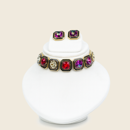 Aanura Bold Multi-Colour Gemstone Choker Necklace