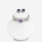 Aanura Multicolor Crystal Choker Necklace Set