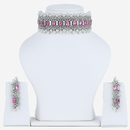 Aanura Emerald Pearl Choker Necklace Set